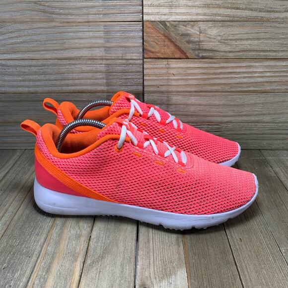 Under Armour Squad 2 Running Shoes Orange Red White Womens Size 9.5 Sneakers - Picture 2 of 10